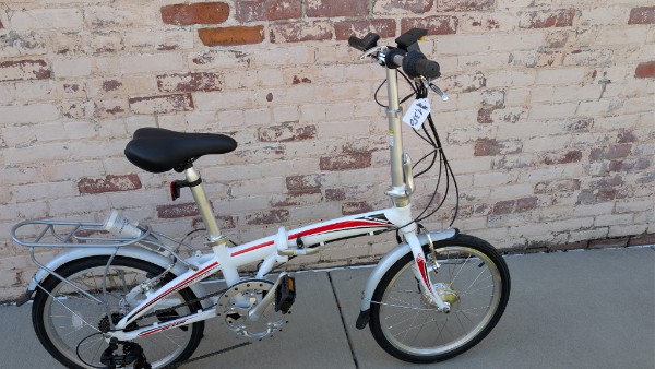 White KHS folding electric bike
